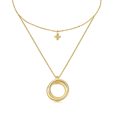 Shop Missoma Gold Entwine Cross Necklace Set
