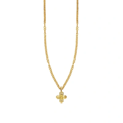 Shop Missoma Lucy Williams Mini Ridge Cross Necklace 18ct Gold Plated Vermeil