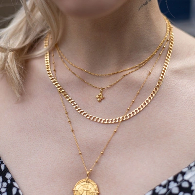 Shop Missoma Lucy Williams Mini Ridge Cross Necklace 18ct Gold Plated Vermeil
