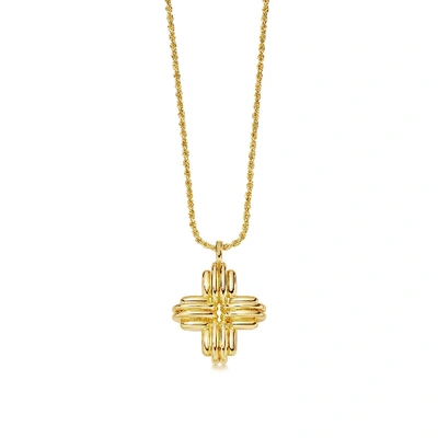 Shop Missoma Lucy Williams Large Ridge Cross Necklace 18ct Gold Plated Vermeil