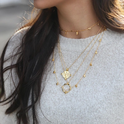 Shop Missoma Long Nugget Necklace In Gold