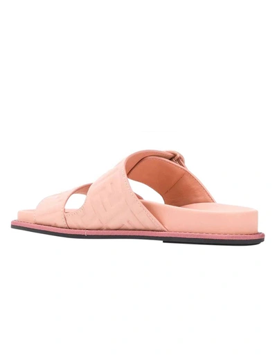 Shop Fendi Ff Double Strap Buckle Sandal In Pink