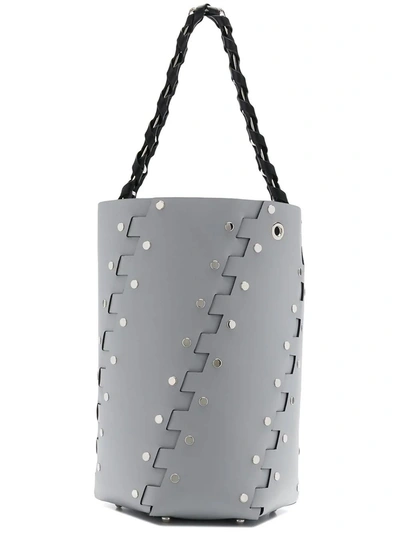 Shop Proenza Schouler Grey Medium Studded Hex Bucket Bag