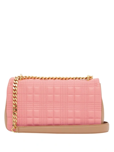 Shop Burberry Small Quilted Two-tone Lola Bag In Pink