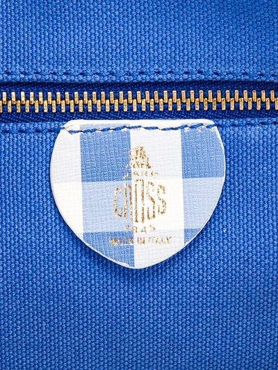 Shop Mark Cross Côte D'azur Raffia Tote Bag In Blue