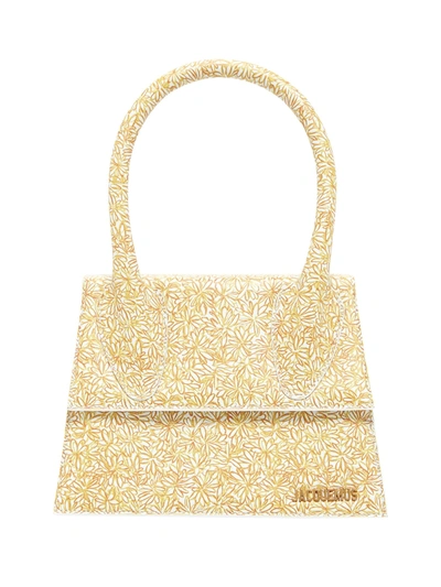 Shop Jacquemus Orange Floral Print Le Grande Chiquito Handbag