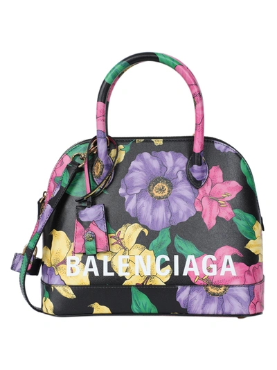 Shop Balenciaga Small Floral Ville Top Handle Bag In Multicolor