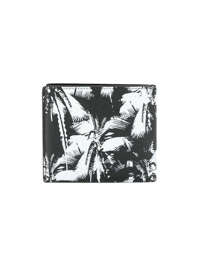 Shop Saint Laurent Black And White Palm Tree Wallet