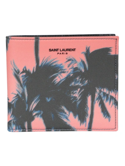 Shop Saint Laurent Sunset Pink Palm Tree Wallet