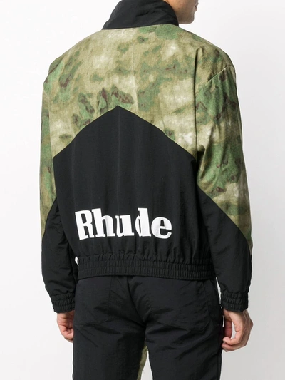 Shop Rhude Camouflage Flight Jacket In Black