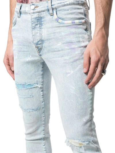 Shop Amiri Slim-fit Distressed Painter Jeans In Blue