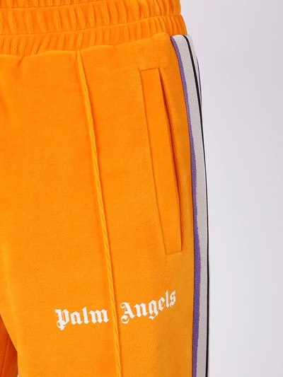 Shop Palm Angels Chenille Side Stripe Track Pants In Orange