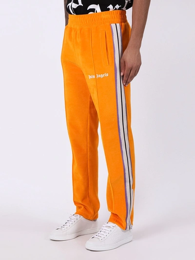 Shop Palm Angels Chenille Side Stripe Track Pants In Orange