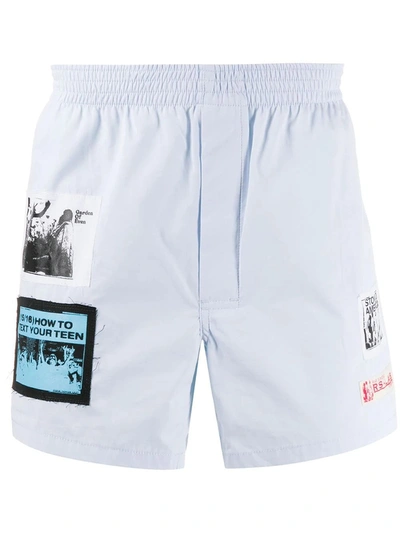 Shop Raf Simons Patches Boxer Shorts In Blue