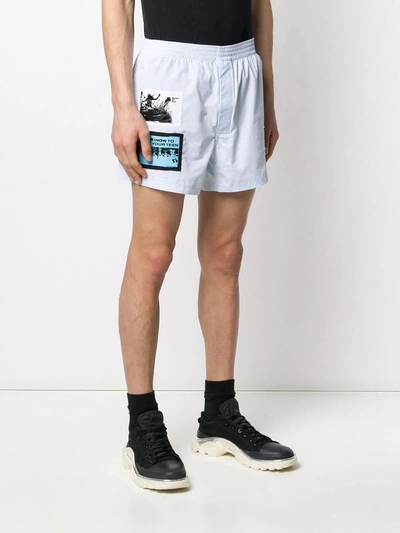 Shop Raf Simons Patches Boxer Shorts In Blue