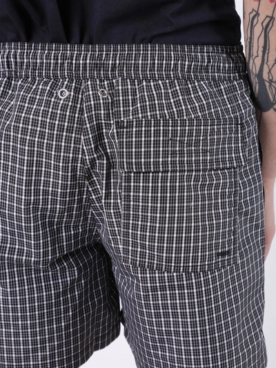 Shop Raf Simons Check Print Swim Shorts