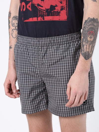 Shop Raf Simons Check Print Swim Shorts