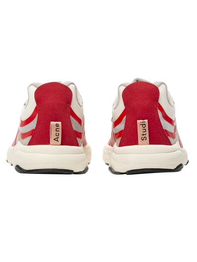 Shop Acne Studios Low-top Mesh Panel Sneakers Red White