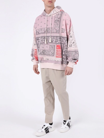 Shop Amiri Oversized Bandana Print Hoodie In Pink