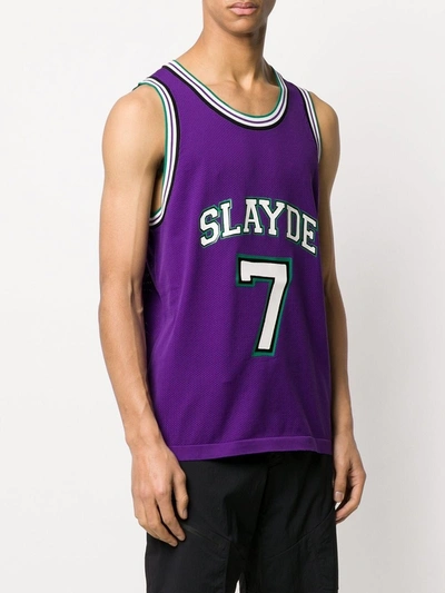 Shop Neil Barrett Slayde Jersey T-shirt In Purple