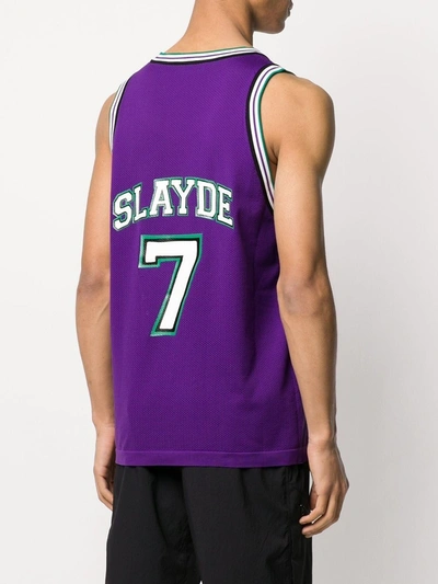 Shop Neil Barrett Slayde Jersey T-shirt In Purple