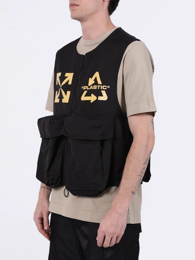 Shop Off-white Recycle Logo Vest Black Yellow