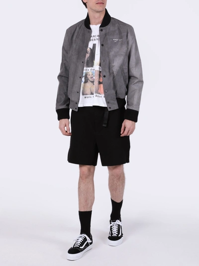 Shop Off-white Airport Tape Bomber Jacket