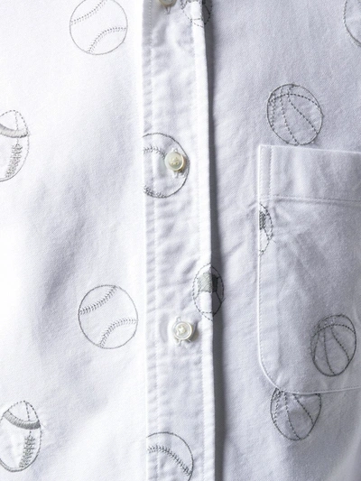 Shop Thom Browne Sports Ball Button-down Shirt White