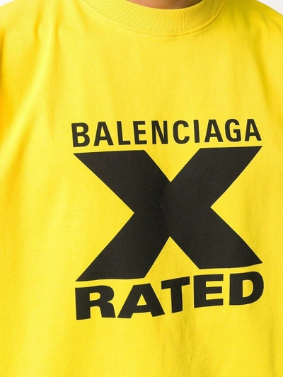 Shop Balenciaga Large Fit X Rated Shirt In Yellow