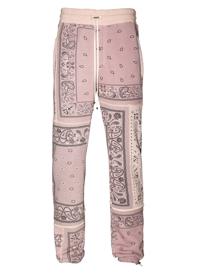 Shop Amiri Reconstructed Bandana Jogger Pants In Pink