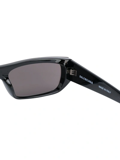 Shop Balenciaga Bb Black Rectangular Sunglasses