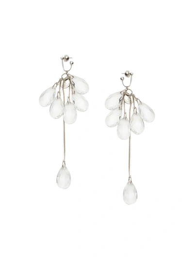 Shop Jw Anderson Crystal Cluster Drop Earrings In Silver