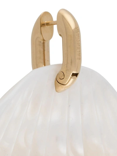 Shop Balenciaga Mermaid Shell Earrings In White