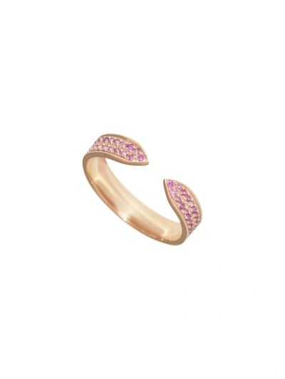 Shop Ralph Masri Rose Gold Pink Sapphire Pavz Ring