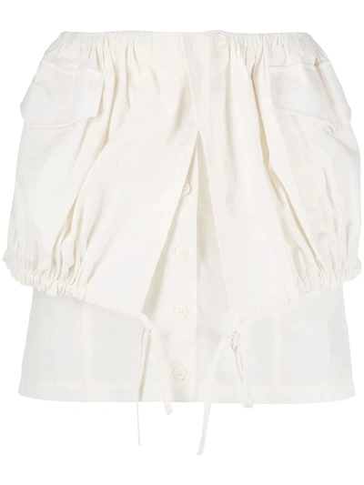 Shop Jacquemus White La Jupe Cueillette Courte Skirt