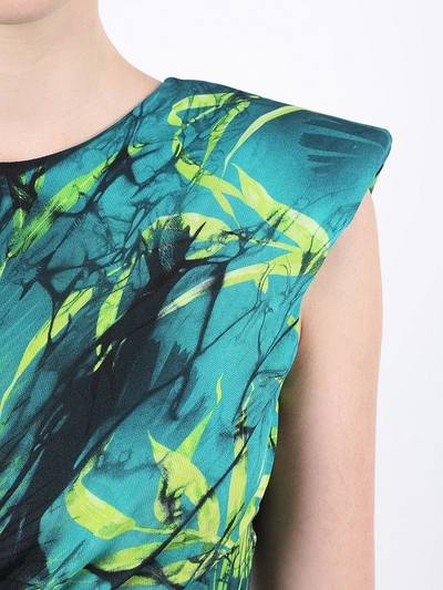 Shop Versace Green Jungle Print Jersey Dress