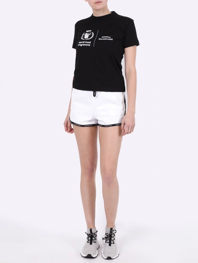 Shop Alexander Wang White Denim Track Shorts