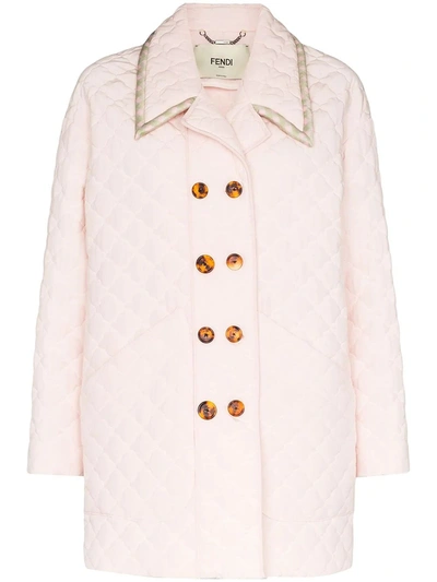 Shop Fendi Light Pink Quilted Jacket