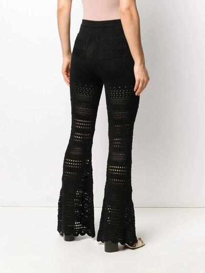 Shop Amiri Crochet Flare Pants In Black
