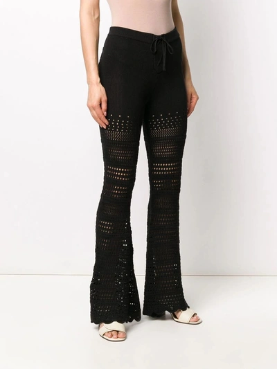 Shop Amiri Crochet Flare Pants In Black