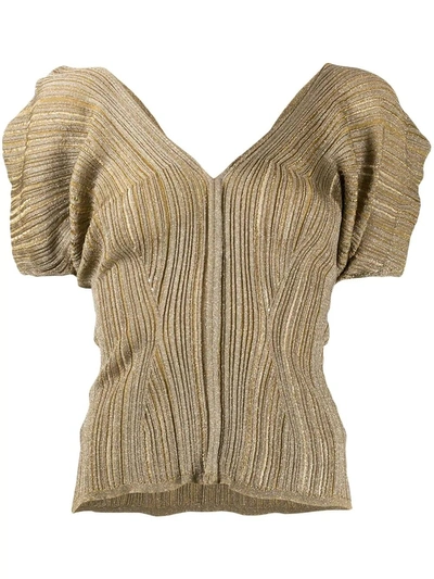 Shop Chloé Bronze Metallic Knit Top