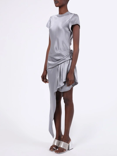 Shop Alexander Wang Asymmetric Cap Sleeve Dress Gunmetal