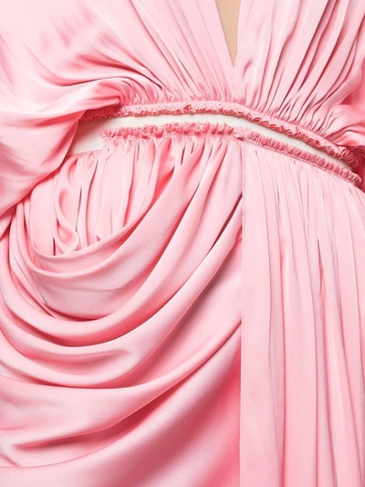 Shop Maison Rabih Kayrouz Plunge Neck Gown In Pink