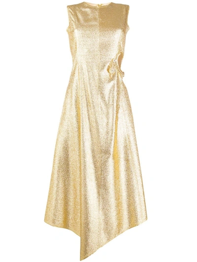 Shop Jw Anderson Gold Diamante Cut Out Dress