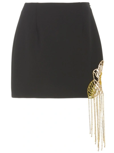 Shop Area Black Crystal Flower Mini Skirt