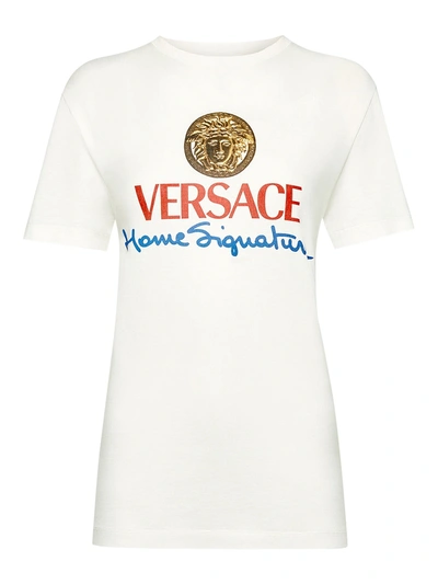 Shop Versace White House Logo Crewneck Tee