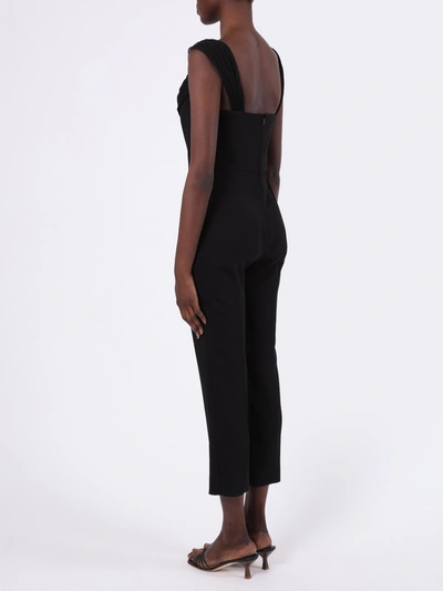 Shop Cushnie Black Silk Cropped Jumpsuit