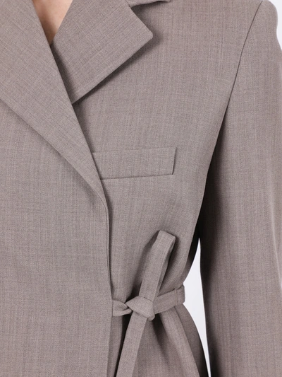 Shop Chloé Wrap-around Blazer Jacket In Grey