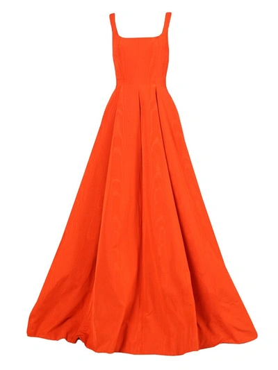 Shop Oscar De La Renta Moire Faille Sleeveless Gown