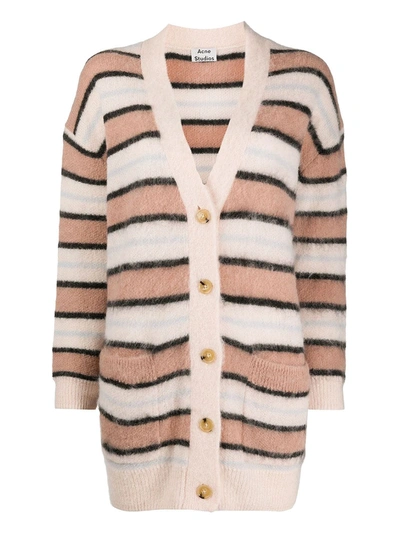Shop Acne Studios Salmon Pink Alpaca Wool Cardigan